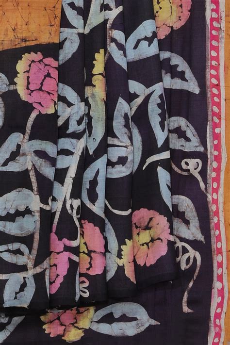 Beautiful Floral Batik Printed Saree – Kalanjali