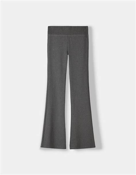 Ribbed waist flared trousers - BSK Teen | Bershka