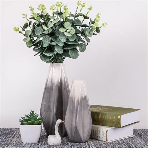 Buy TERESA'S COLLECTIONS Grey White Vase for Flowers, Set of 2 Modern ...
