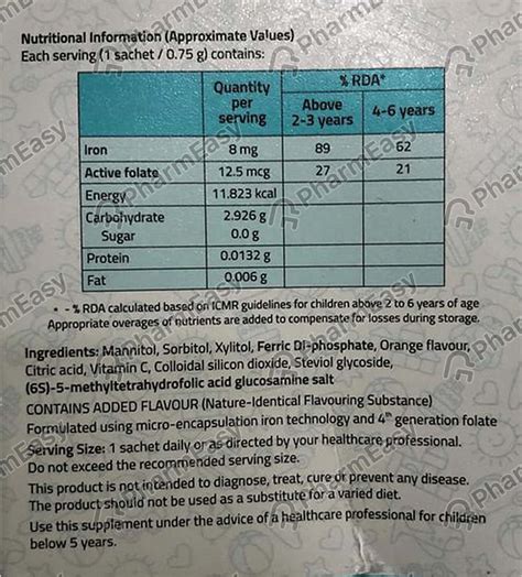 Buy Tasiron Tangy Orange Flavour Sachet Of 0.75gm Oral Powder (Pack Of ...