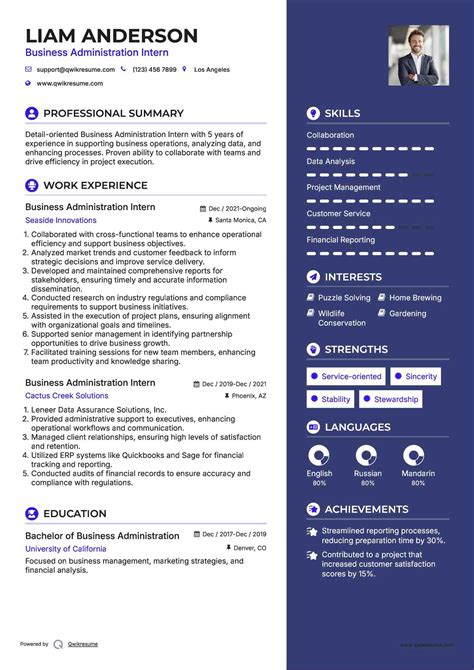 10+ Business Administration Intern Resume Samples & Templates for 2025