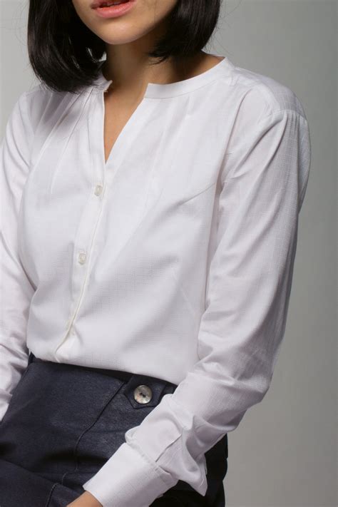 Meiji Mandarin Collar White Shirt | Intermod Workwear