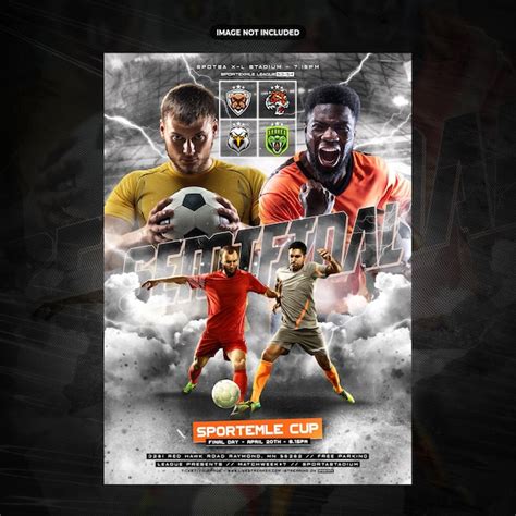 PSD Fußball-Fußballspieler-Flyer-Poster-Vorlage | Premium-PSD-Datei