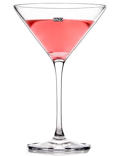 BINZO Martini Cocktail Glasses, Set of 6, 190 ml, Classic Stem ...