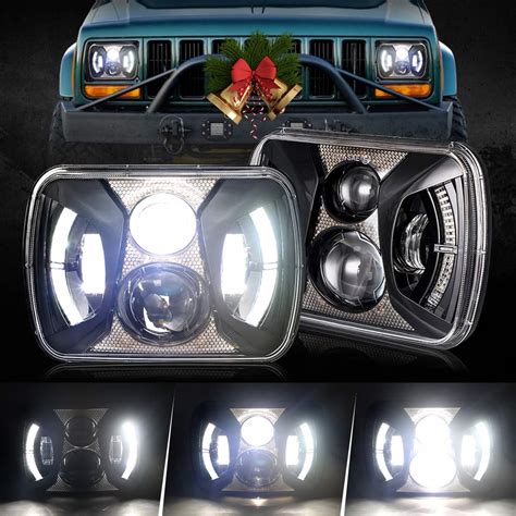 COWONE H6054 LED Headlights 7x6" 5x7 inch Led Headlamps with Halo High ...