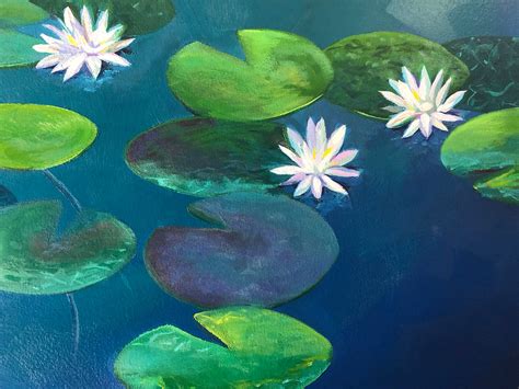 Lily Pads 60x36 Original Oil Painting Létang Lily Pad Lys | Etsy