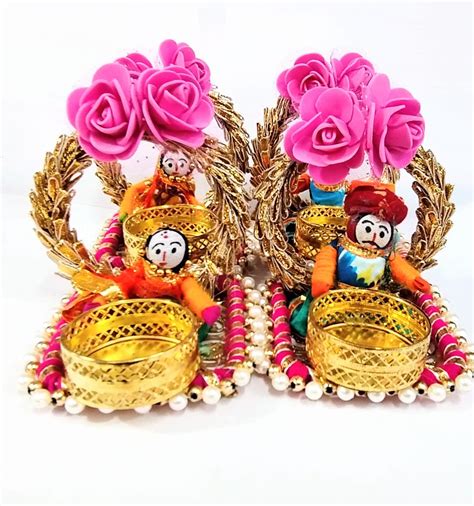 Buy KPH Rajasthan Traditional Small Rajasthani Puppet Pair Candle ...