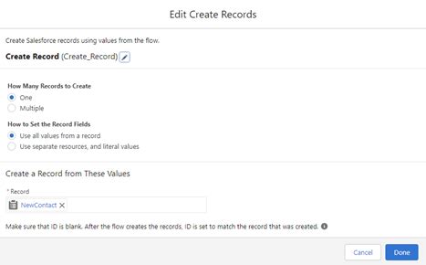 Image result for How to Create Contact Records Using Screen Element in Salesforce