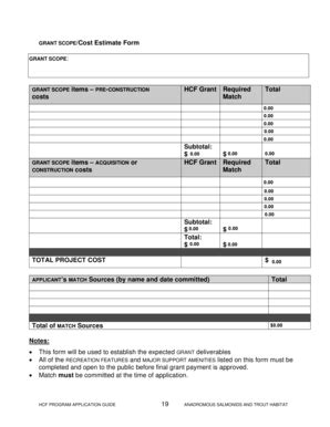 Fillable Online parks ca Trails Cost Estimate Form - parks ca Fax Email ...