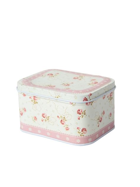 Light Pink Floral Metal Tin Container Box – MARKET99