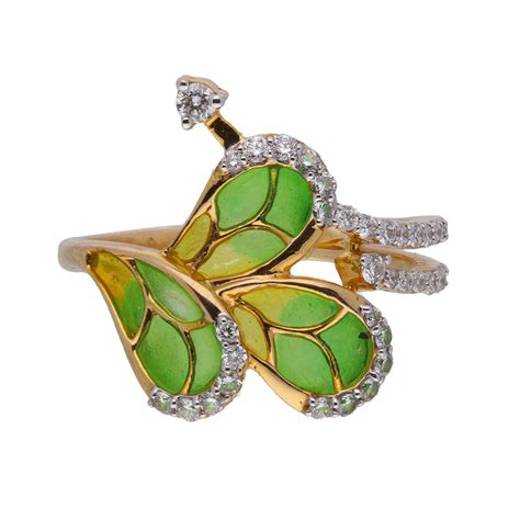 Petal Multicolour Enamel Diamond Ring by Reia – Vibrant Elegance