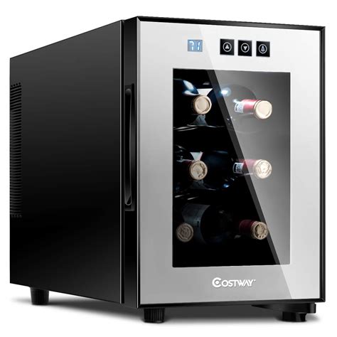Buy COSTWAY Wine Cooler, 6 Bottles Freestanding Champagne Chiller ...