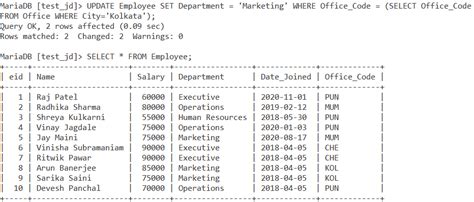 Multiple Row Subquery Example in MySQL 的图像结果