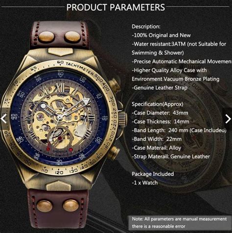 Shenhua HourGlass Skeleton Gold Automatic Self Winding Wrist Watch Self ...