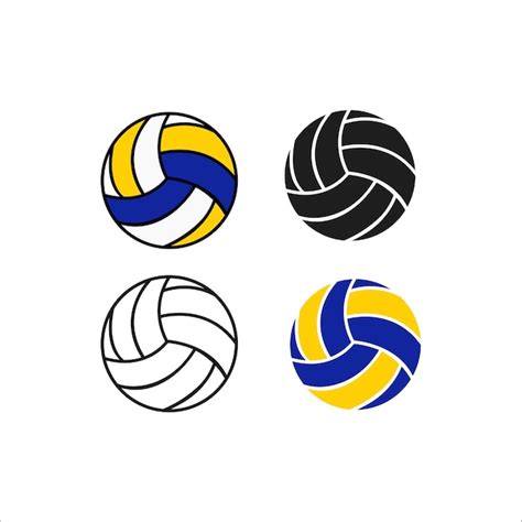 Volleybal pictogram 4 pack volleybal pictogrammen | Premium Vector