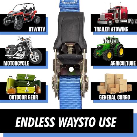 Buy Cartman 1 x 15' Ratchet Tie Down up to 1500lbs 6pk in Carry Bag ...