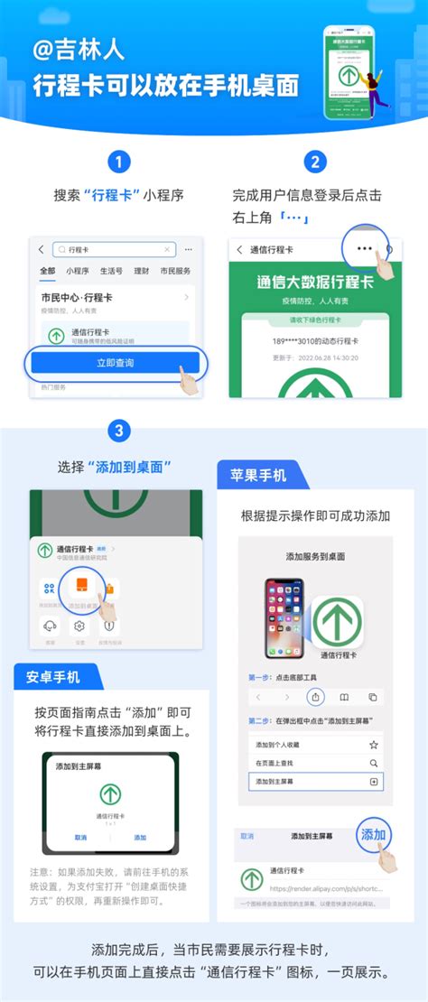 @吉林人 行程卡这样添加至手机桌面 一点即可出示-中国吉林网