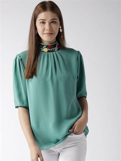 Style Quotient Women Green Solid Top – StyleQuotient