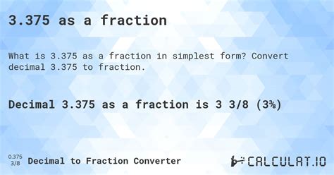3.375 as a fraction - Calculatio