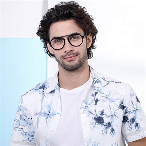 Buy Blue Block Phone Computer Glasses: Black Gunmetal Full Rim Round ...
