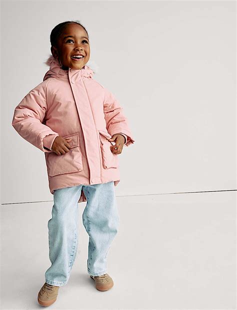 Buy Cotton Rich Faux Fur Hooded Parka (2-8 Yrs) at Marks & Spencer