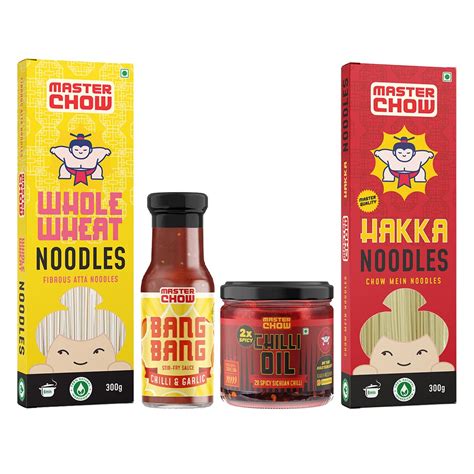 MasterChow Spicy Chowmein Pack - Extra Spicy 2X Chilli Oil Dip with ...