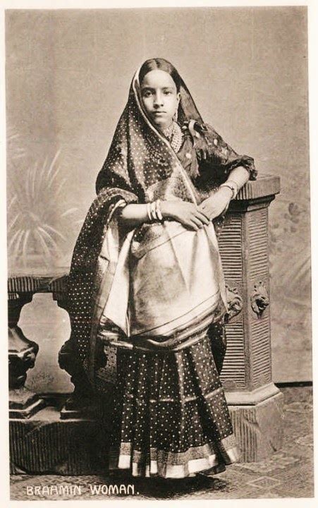Vintage Photograph of a Brahmin Woman - Date Unknown - Old Indian Photos