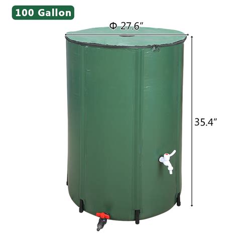 Buy 100 Gallon Collapsible Rain Barrel Portable Water Storage Container ...