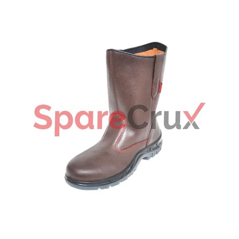 FS 51 | KARAM | High Ankle Rigger Dark Brown Leather Safety Shoes ...