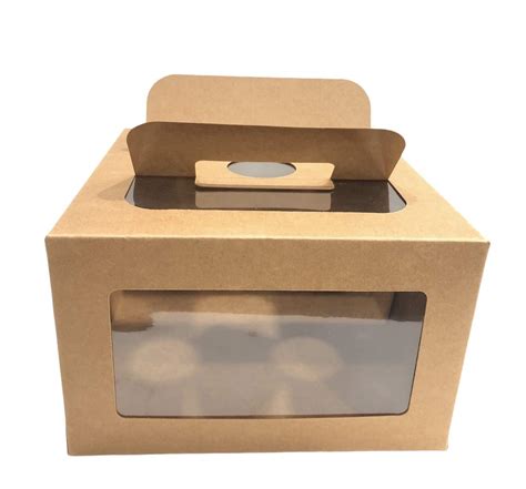 10x10x4 Brown Kraft Window 1kg Cake Box, Pack of 1