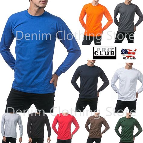 PROCLUB MEN HEAVYWEIGHT SHIRT LONG SLEEVE PRO CLUB TEE ANY COLOR T ...