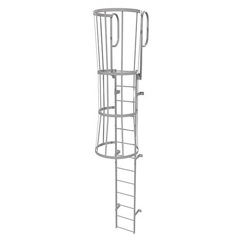 Tri-Arc 16 ft Overall H, Fixed Ladder with Safety Cage, Steel, 13 Steps ...