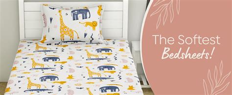 Haus & Kinder Digital Magic 100% Cotton Bedsheet for Kids with 1 Pillow ...