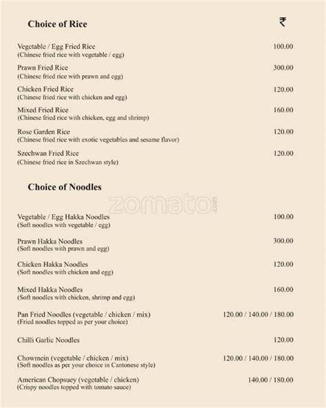 Menu at Spice O Life, Kolkata