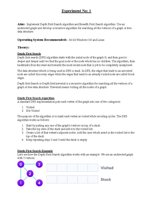 Practical No 1-3: Implementing DFS & BFS Algorithms for Graph Traversal ...