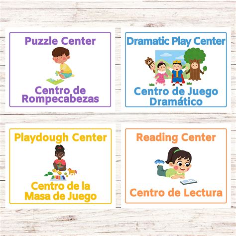 Bilingual Classroom Center Labels-spanish and English- Classroom ...