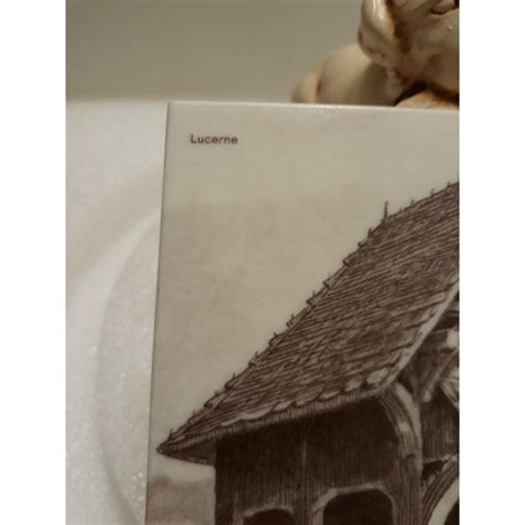 Ornamin Lucerne #451 White Brown Plastic Square Souvenir Tile - Etsy