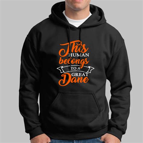 This Human Belongs To A Great Dane Hoodies For Men - TEEZ.in