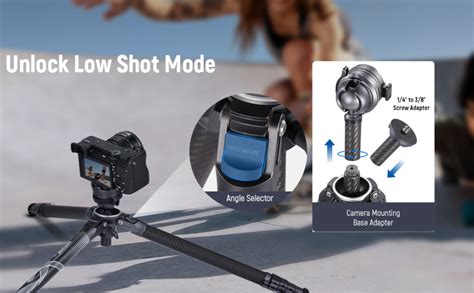 Buy NEEWER 62" Travel Tripod Carbon Fiber with ±15° Leveling 360 ...