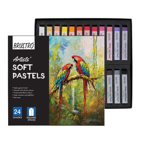 Brustro Artists' Soft Pastels Set of 24 - Expressive Color Selection ...
