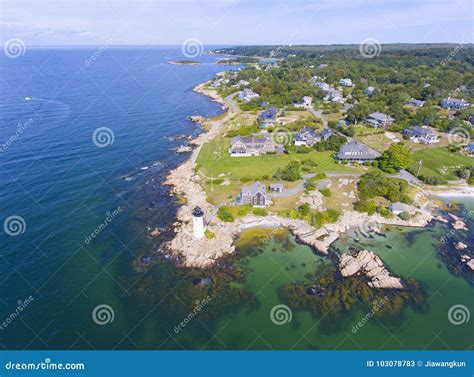 Annisquam Harbor Lighthouse, Cape Ann, MA, USA Stock Image - Image of ...