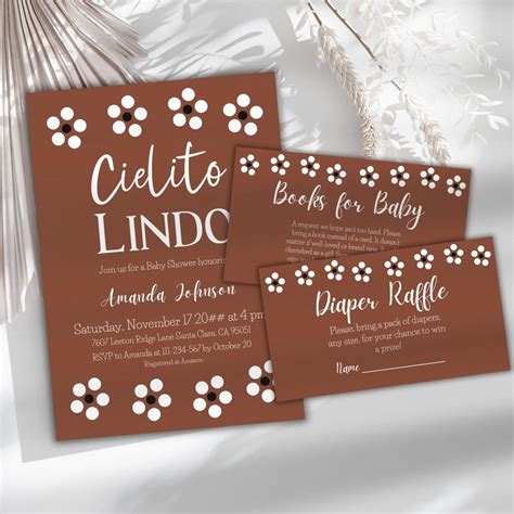 Cielito Lindo Baby Shower Invitation Template for Talavera Barro Themed ...