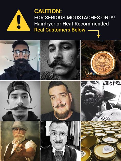 Best Mustache Wax (moustache) by Death Grip - extra strong mustash wax ...