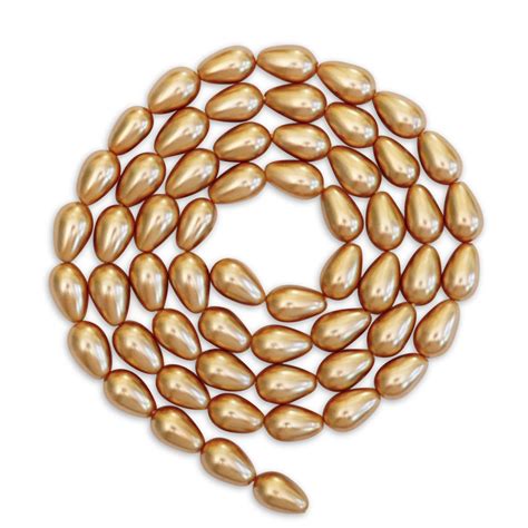 Buy 4x7mm Teardrop Glass Pearls – Bright Gold Beads (60 Pieces) for ...