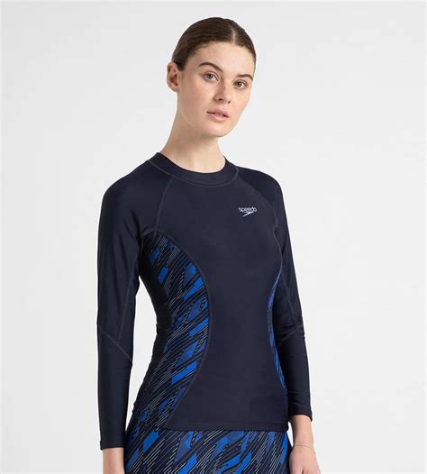 Buy Speedo Hyperboom Splice Rashtop Truenavy-Truecobalt-Curiousblue ...