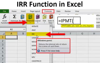 Image result for IRR Excel-Formula Error