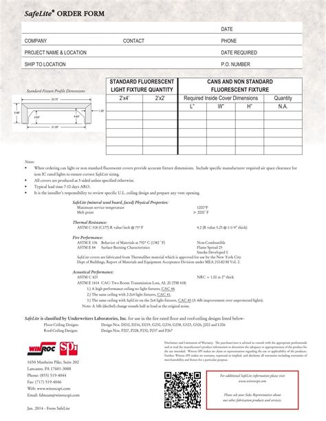 SafeLite ® ORDER FORM DA