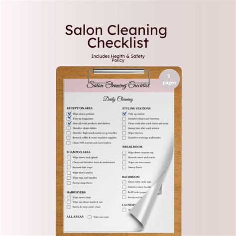 Buy Salon Cleaning Checklist Printable Beauty Salon Hygiene List Daily ...