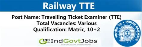 Railway TTE Recruitment 2026 - Job Profile, Notification, 8000+ Posts
