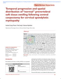 Temporal progression and spatial distribution of "normal" prevertebral ...